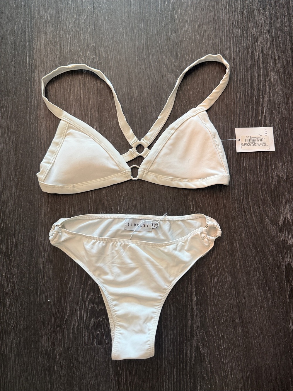LIONESS white silver detail bikini size XS NWT - Picture 1 of 4